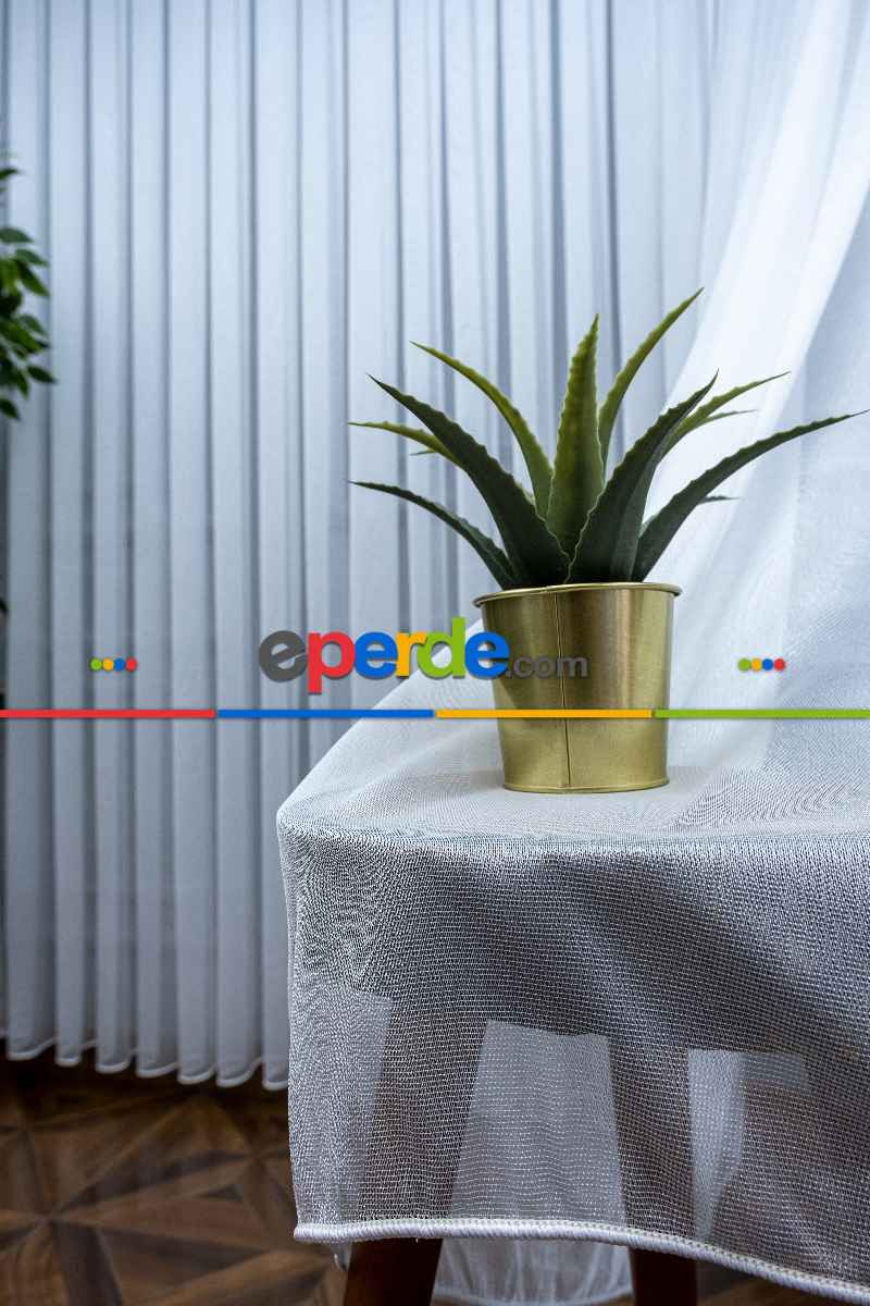 Mutfak - Torino Salon Odası Düz Tül Perde- Ekru