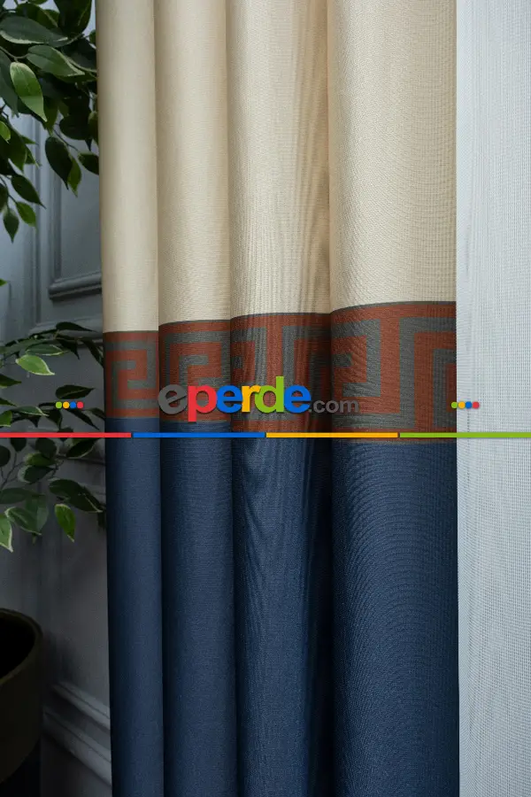 Yatak Odası - Lens Akıllı Dikey Tül Perde Versace-41- Çok Renkli 3