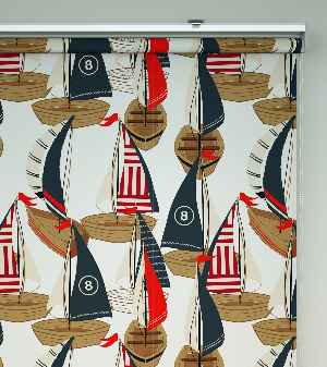 Denizci Desenli Baskılı Stor Perde- Çok Renkli