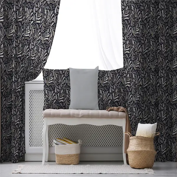 Oturma Odası Fon Perde Evim1599 Kumaşı Kalındır Duck Bezi Değildir- Mavi-beyaz