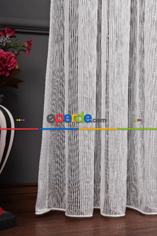 Çizgili Nokta Desen Armür Tül Perde Akdz 1077