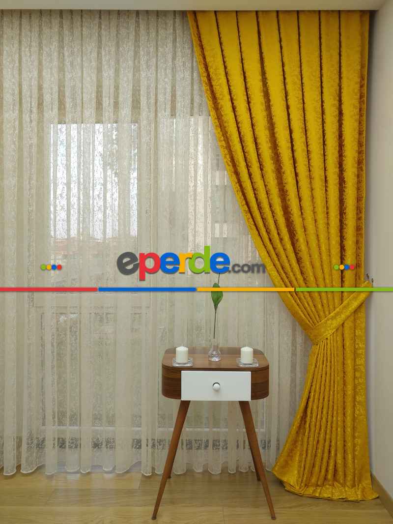 Hardal Duz Jakar Fon Perde -