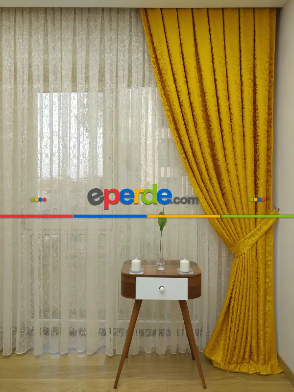 Hardal Duz Jakar Fon Perde -