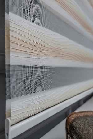 Zebra Perde - Degrade Renk Geçişli Kırık Pileli Zebra Perde