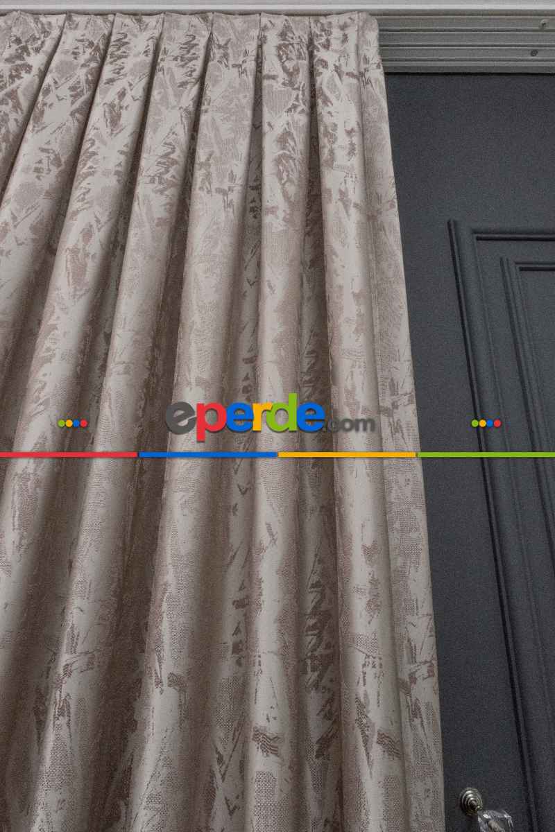 Jakar Dokuma Fon Perde Vizon Renk(280cm En)