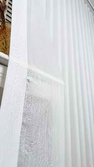 Ekru Bambu Keten Tül Perde, Daha Gramajlı, Ütü İstemez, Premium Seri, Kurşunlu Etek