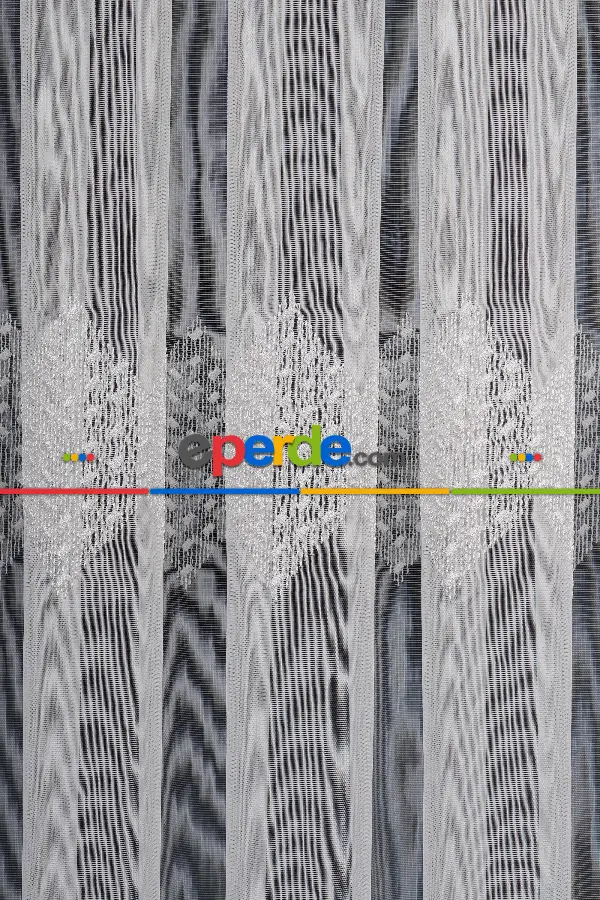 Yaprak Tt Zemin Brode Nakış İşlemeli Tül Perde