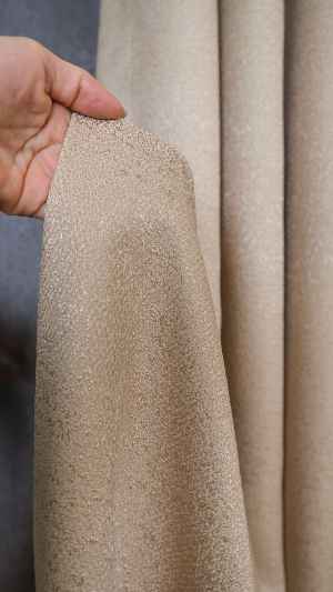 Bej Premium Jakar Dokuma Fon Perde, Parlak Zemin