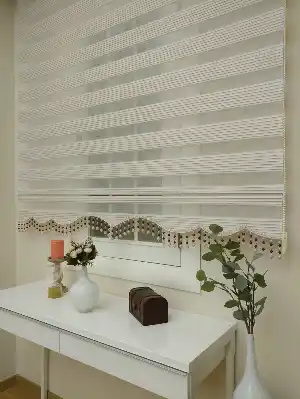 Bej Rengi Zebra Perde - Dar Pileli Zebra Perde