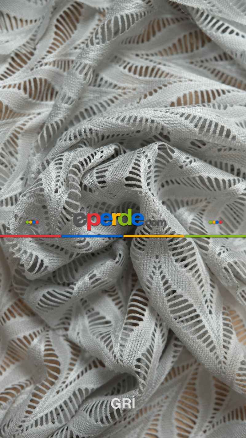 Ekru Nakışlı Tül Perde, Ağır Gramajlı Premium Seri, 7 Renk