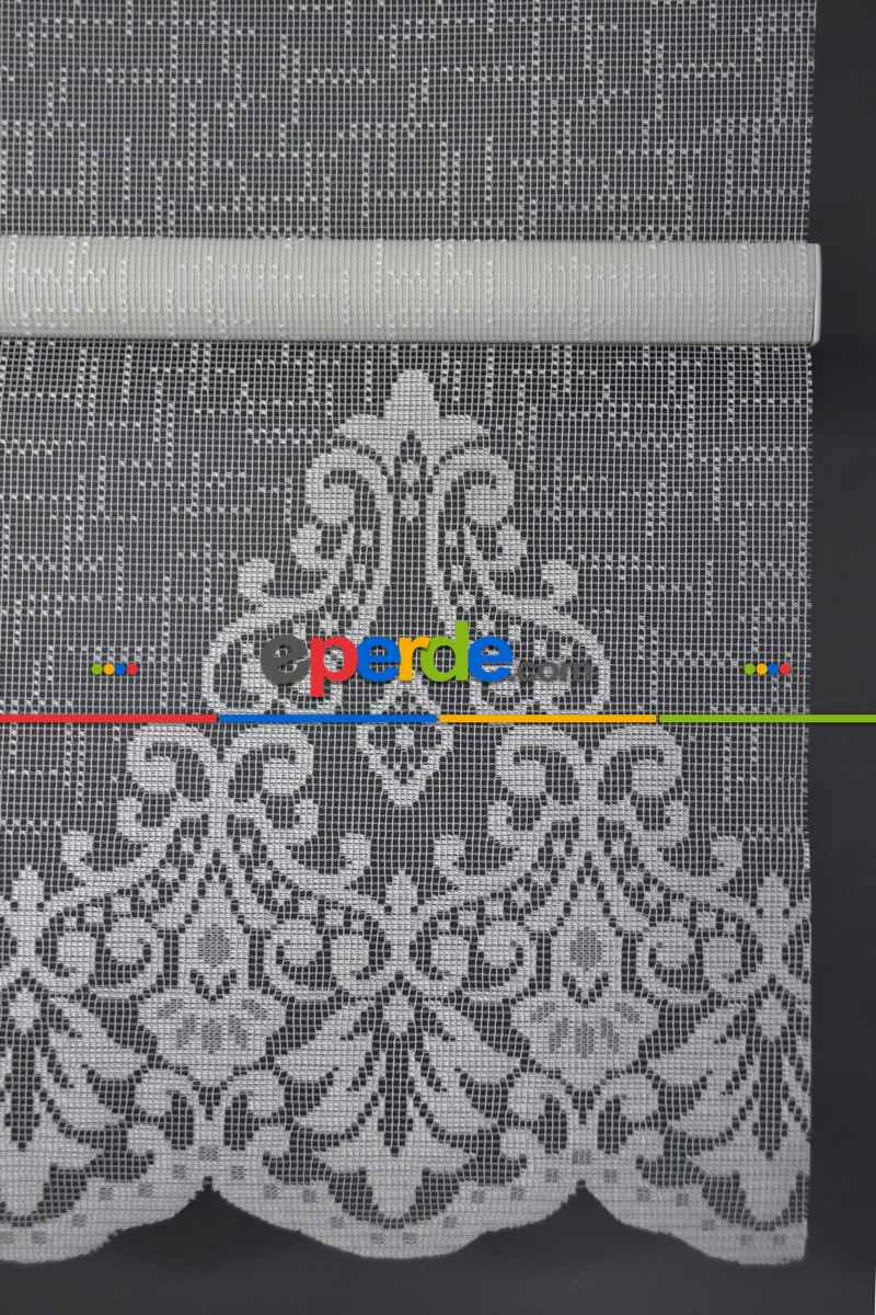 Halim Perdesan Rac-25 Beyaz Renk Kendinden Dilimli Çift Mekanizmalı Tül Stor Perde