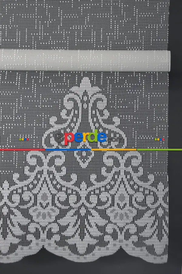 Halim Perdesan Rac-25 Beyaz Renk Kendinden Dilimli Çift Mekanizmalı Tül Stor Perde