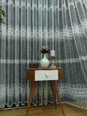 Brode İşlemeli Tül Perde Konak 701- Ekru