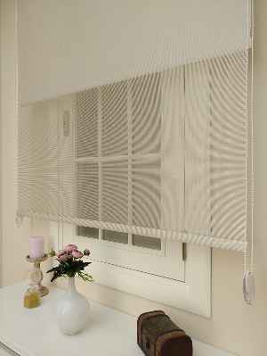 Oturma Odası - Bambu Tül Stor - Çiftli Sistem Tül Stor Perde (bamboo)- Bej