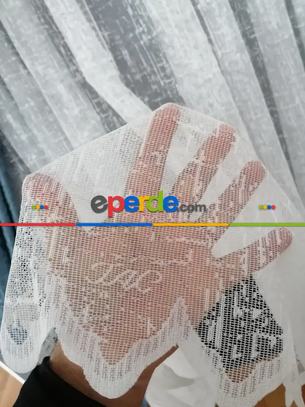 Taç Pırlanta Örme Tül Ekru