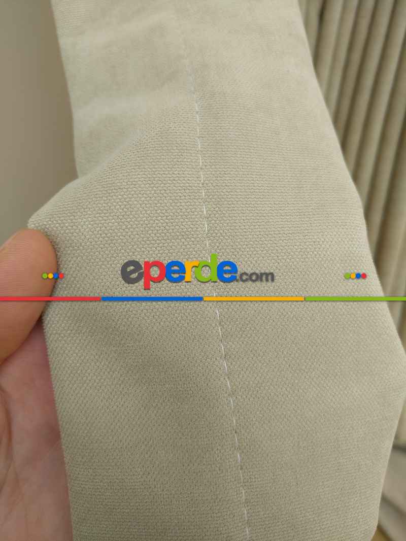 Açık Bej Düz Fon Perde Dökümlü Birinci Kalite 300 Cm Geniş En Daha Hesaplı- Bej