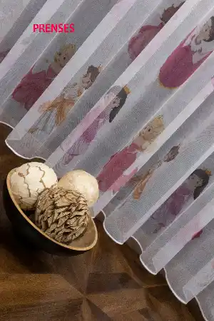 Çocuk Odası - Prenses Desenli Modern Tül Perde - Elit Ürün