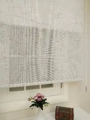 Keten Tül Stor Wicker - Çiftli Sistem Tül Stor Perde (wicker)- Gül Pembe