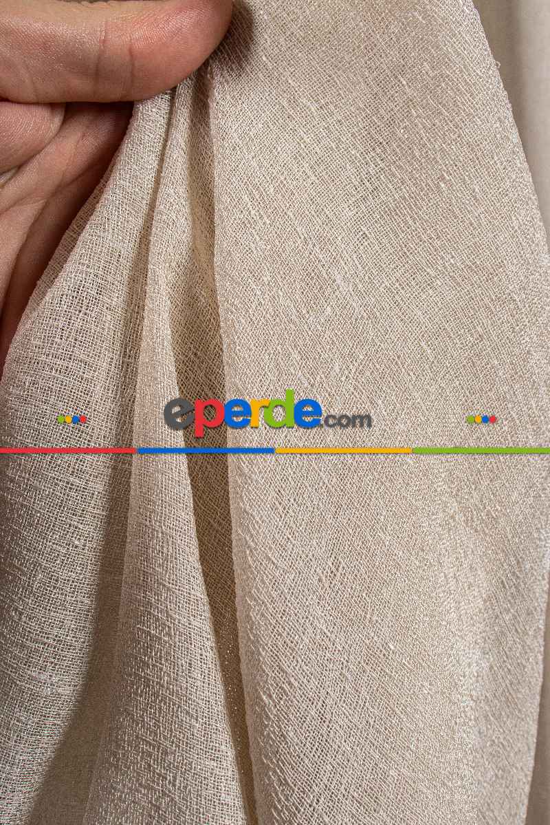 Yatak Odası - 5 Renk Seçeneği - Özel Seri Krem Keten Tül Perde - Premium Seri - Ana Görsel Sütlü Kahve Rengindedir.