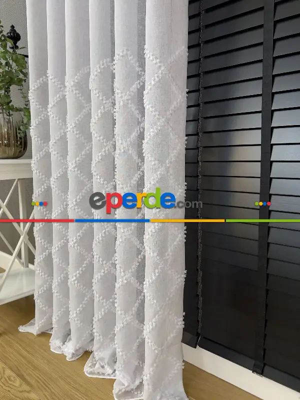 Salon Tül Perde - Yeni Trend Zincir Ponponketen Tül Perde