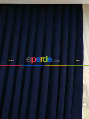 Lacivert - Düz Fon Perde ( Dökümlü Fon Perde)- Lacivert