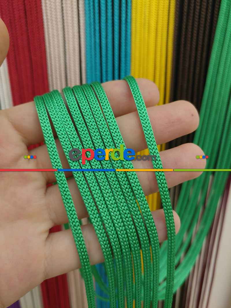 Mutfak İp Perde - Yeşil Rengi İp Perde Jumbo Zincir Serisi- Yeşil