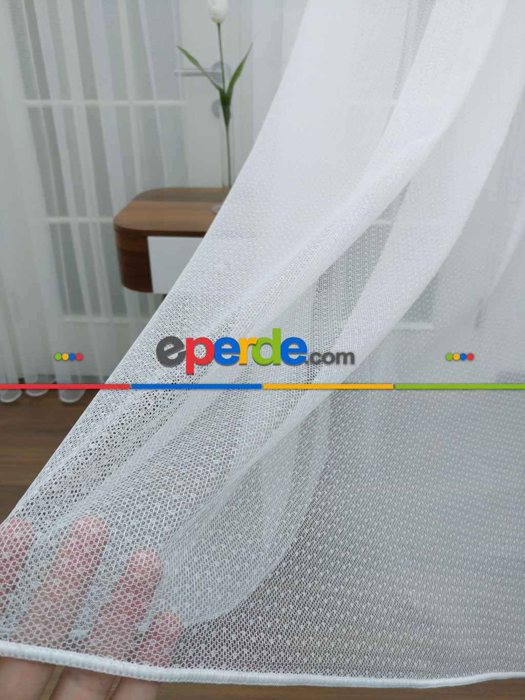 Armür Dokuma Düz Tül Perde- Beyaz - Kurşunlu Tül