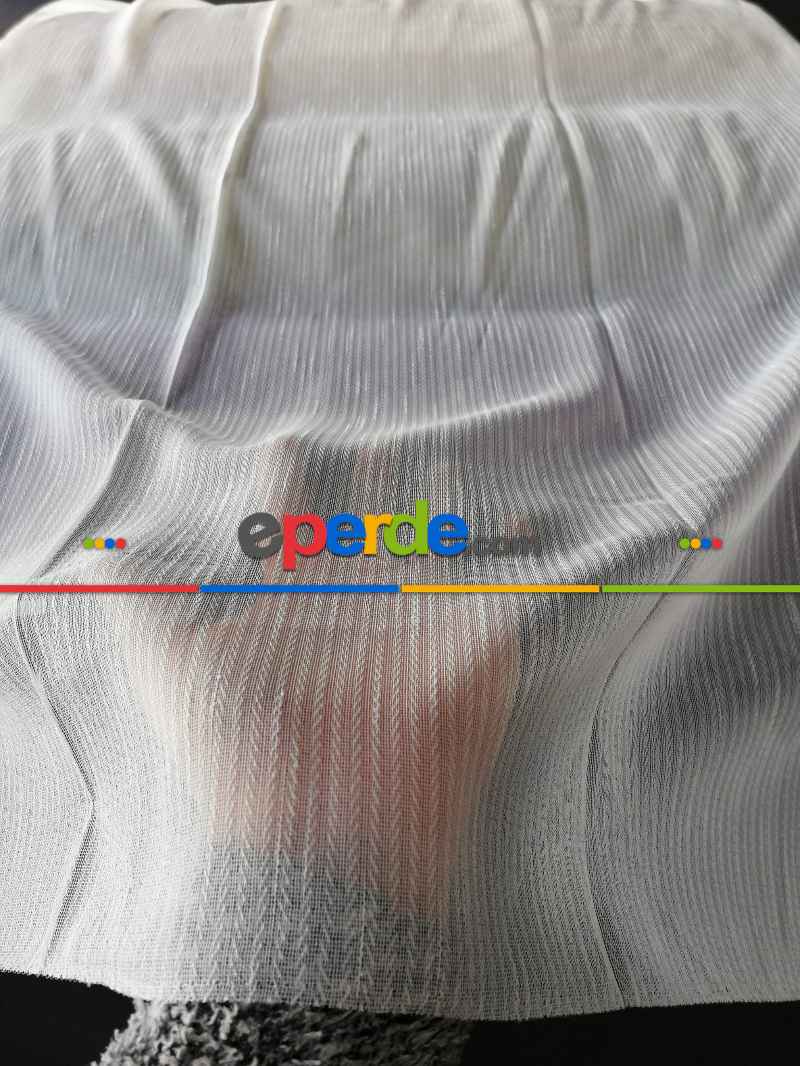 Balık Sırtı Serpme İzmir Serisi Tül - Ekru