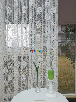 Sınırlı Süreli Fiyat!! Hazır Ölçülü Damask Desenli Fransız Dantel Tül Perde
