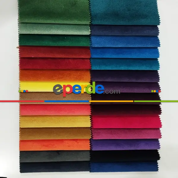 Yatak Odası Fon Perde - Kadife Dokuma Yarı Mat Kadife Renkli Fon Perde Çok Renkli - Dar Enli Kalın Kadife Perde