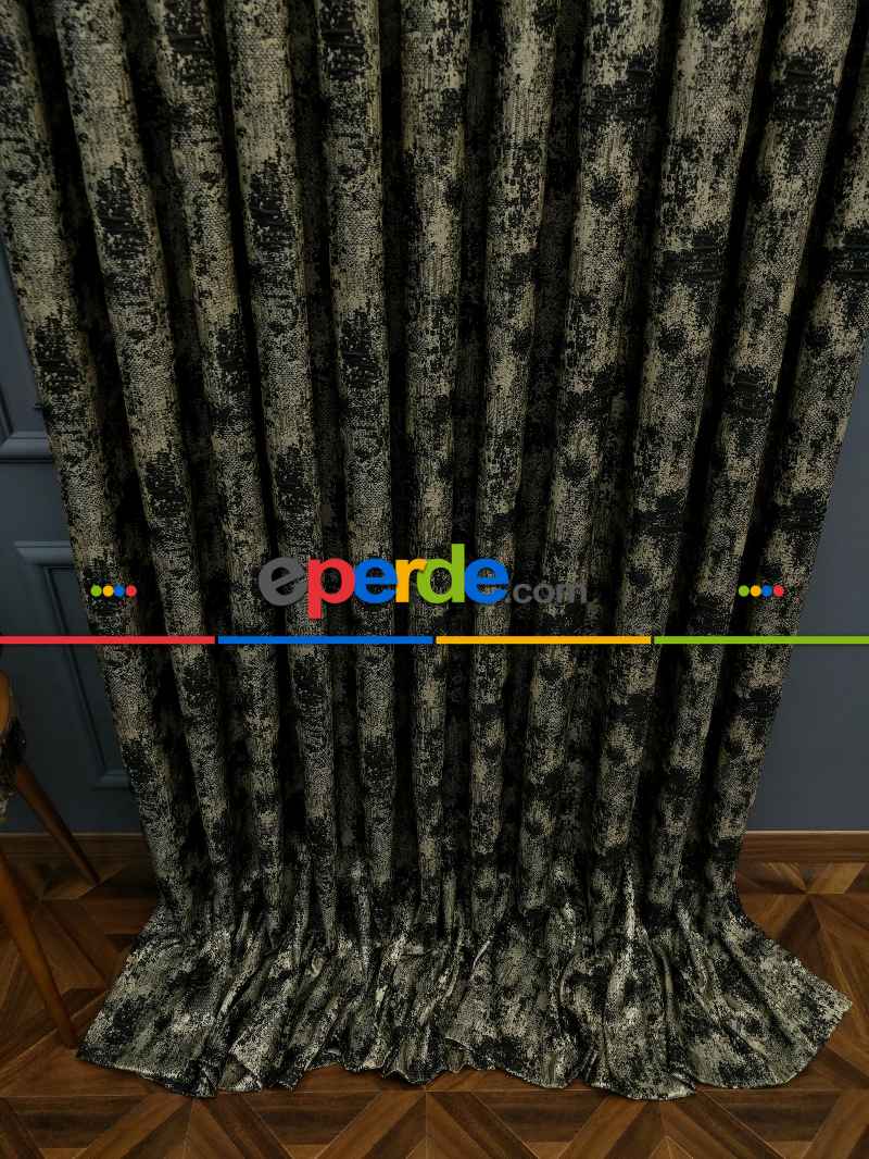 PatineDesenli Modern Desenli Jakarlı Salon Fon Perdesi 2021 Seriemodern Desenli Jakarlı Salon Fon Perdesi 2021 Series Özel Renkler- Siyah-bej-gri Açık-gri Koyu