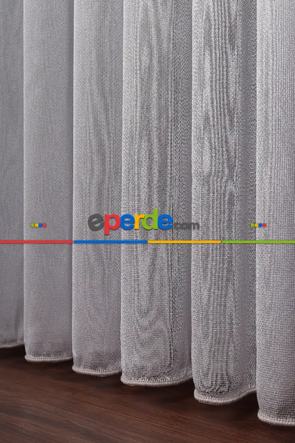 Gri Düz Tül Perde Ütü Istemez