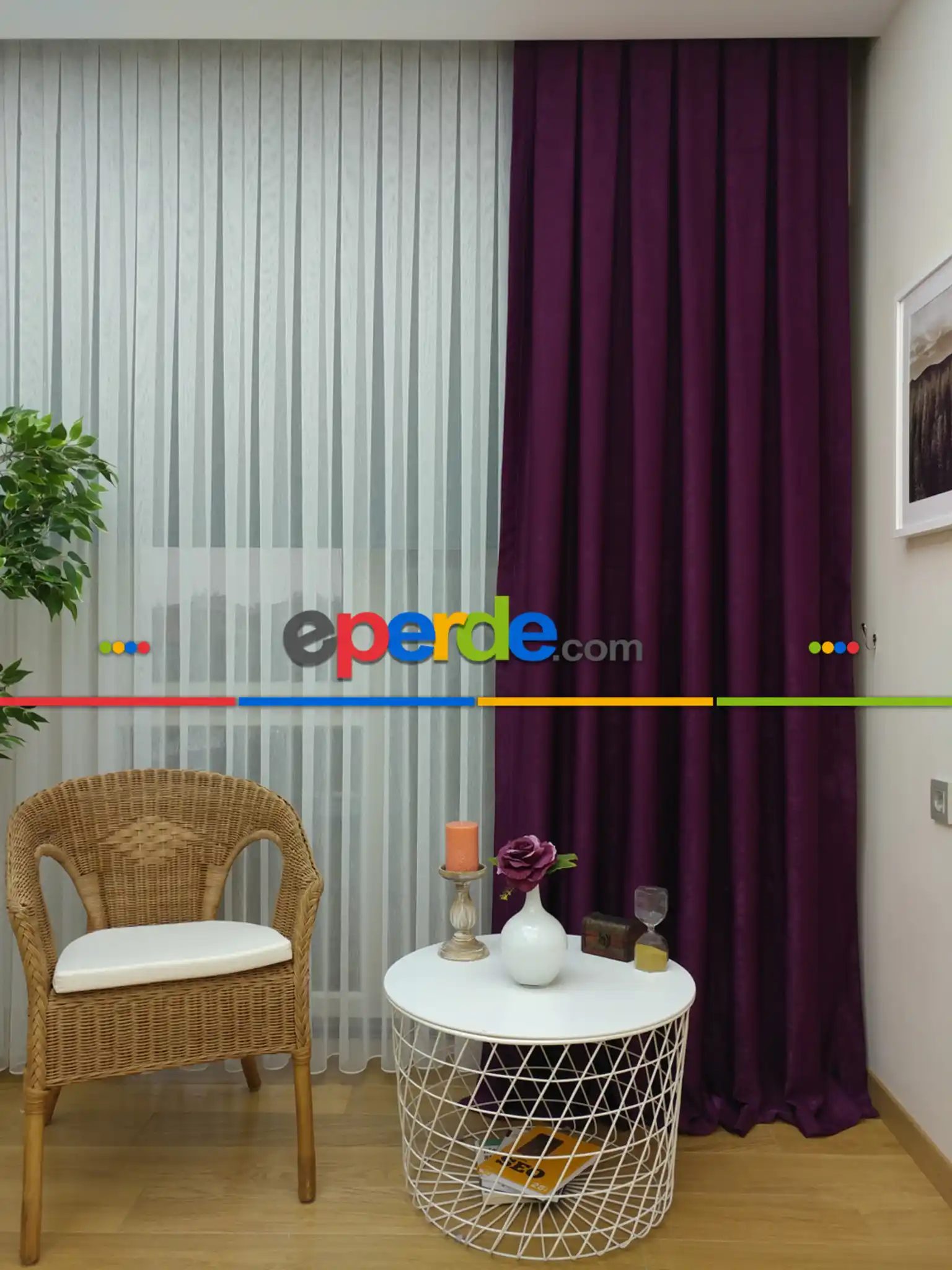 Soft Vişne Rengi Fon Perde Geniş En (285)- Vişne