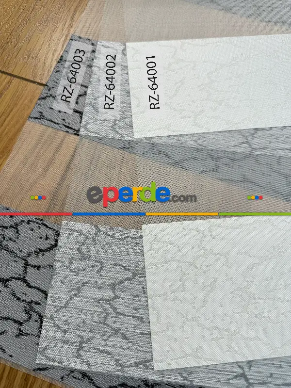 Yatak Odası Gri Jakar Dokuma Zebra Perde, Standart Metal Kasalı Yüksek Kalite Kornişe Kolay Montaj Seçenekli