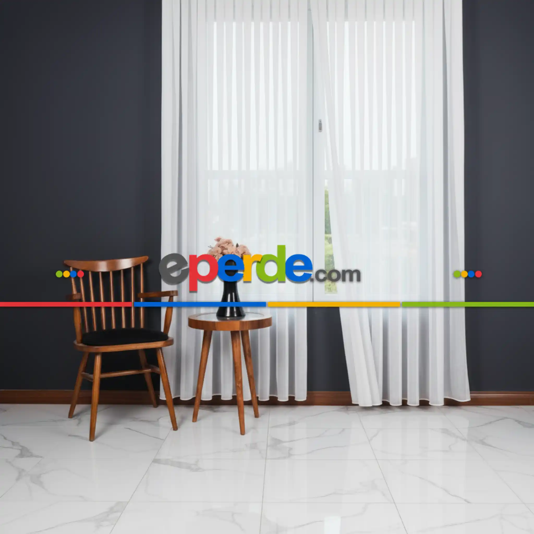 Kare File Dokulu Tül Perde - Yıkanabilir Gramajlı Kumaş