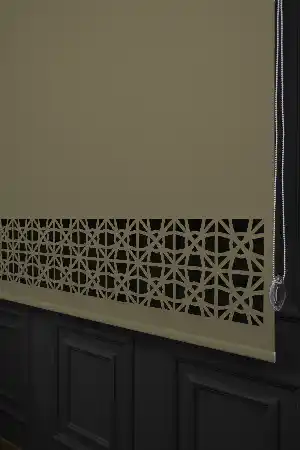 Bej Renk Lazer Kesim Mat Stor Perde (ister Düz - İster Lazer Kesimli Satın Alın)