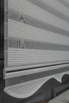 60x200 Hazır Beyaz Dar Plise Zebra Perde