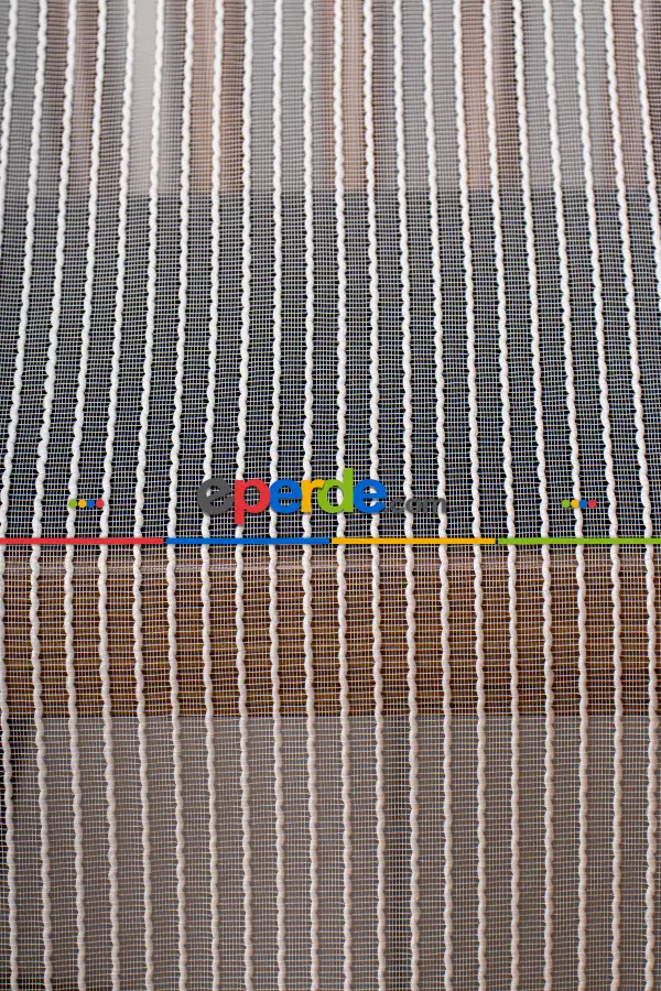 Salon - Özel Sık Zincir Tül Perde - Ekru