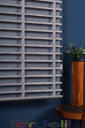 Gri 50mm Silüet Kumaş Jaluzi Perde