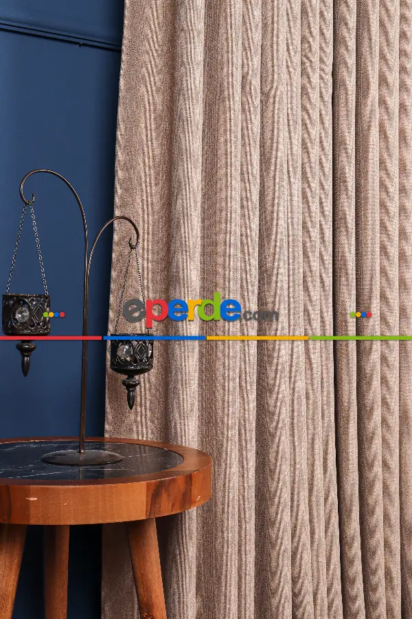 Yatak Odası - Vizon Keten Blackout 0 Karartma Fon Perde