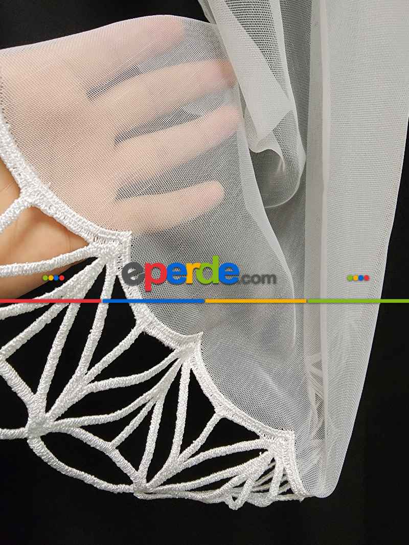 Modern Tarz Tasarım Comely Desen Tül Ütü İstemez