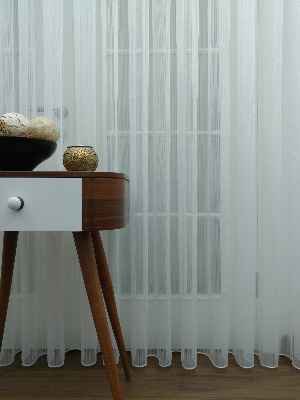 Perdeks Home Tül Perde 05 Lux Series- Ekru - Kurşunlu Tül