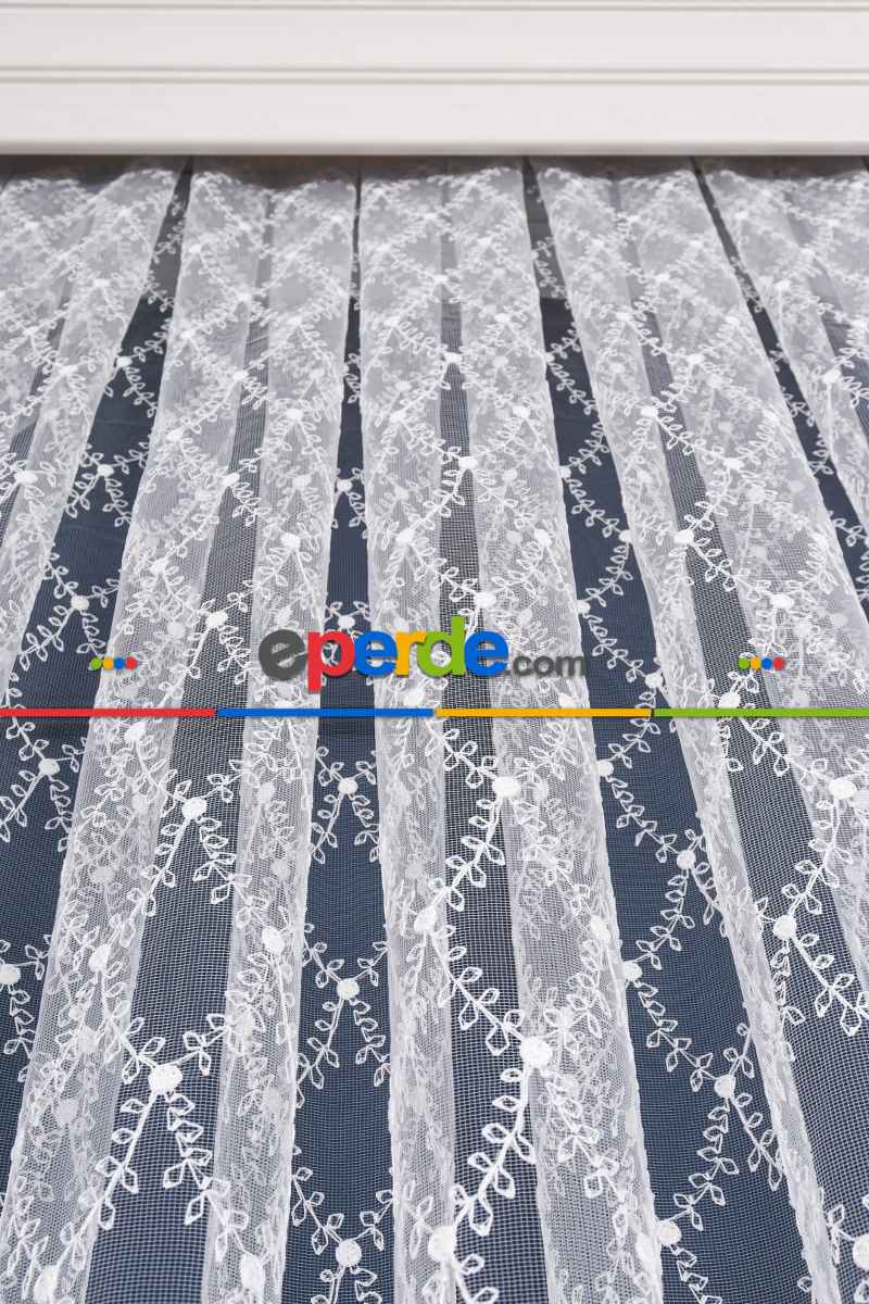 Salon Tül - Brode İşlemeli Tül Perde Özel Seri 1117