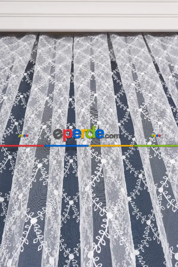 Salon Tül - Brode İşlemeli Tül Perde Özel Seri 1117