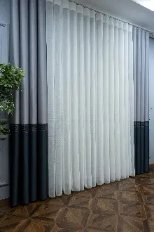 Yatak Odası - Lens Akıllı Dikey Tül Perde Versace-42- Çok Renkli 2