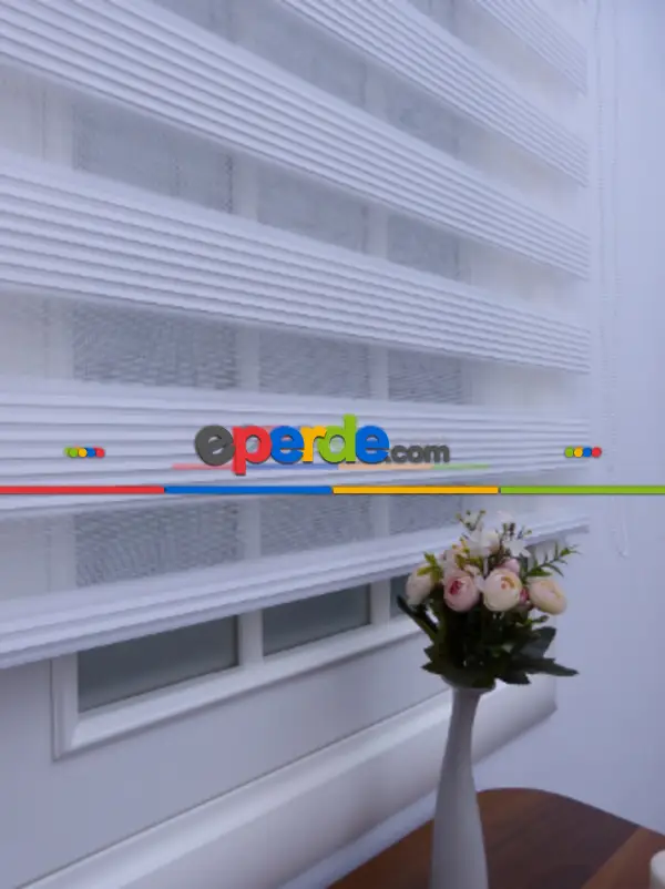 Beyaz Dar Pilise Zebra- Beyaz