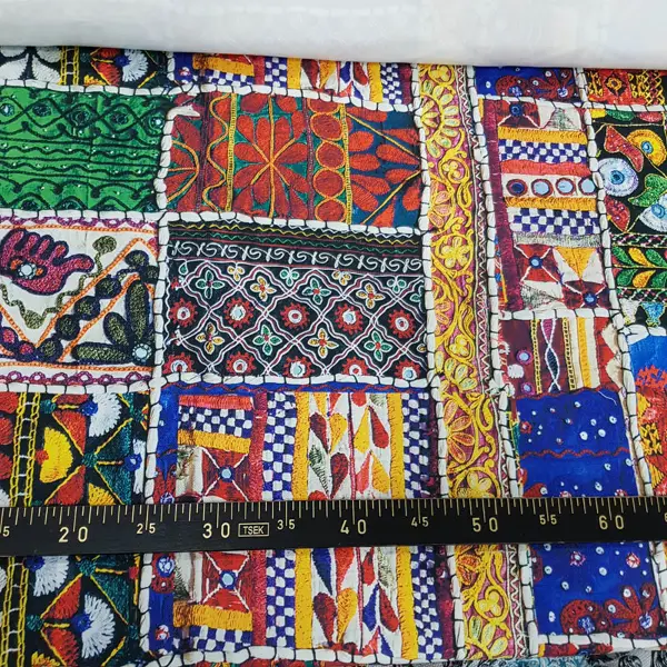 Etnik Desenli Fon Perde Evm553 Kumaşı Kalındır Duck Bezi Değildir-  Çok Renkli 2