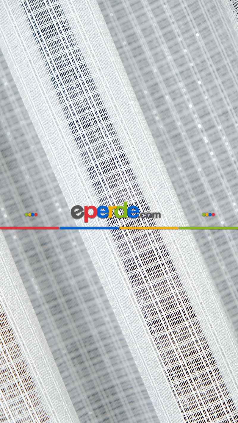 Simli Çizgili Modern Zarif Düz Tül Perde Mira Tül