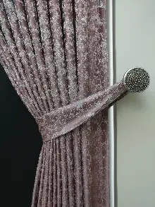 Pudra Krem Desenli Jakar Fon Perde (180cm En)- Pudra