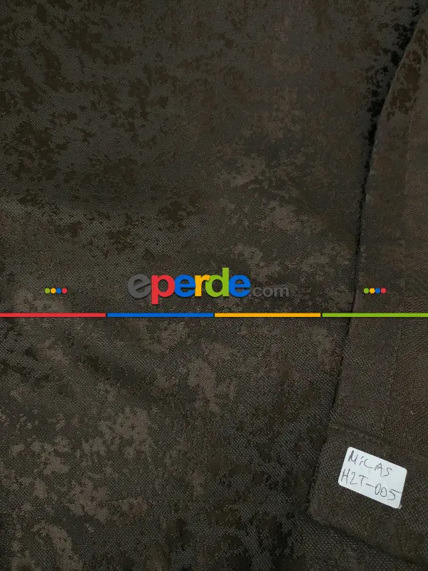 Koyu Kahve Rengi Kendinden Desenli Jakar Fon Perde (285 En)- Kahve Koyu